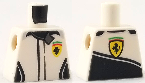 Torso Speed Champions with Black Pockets and Ferrari Logo on Front and Back Pattern