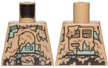 Torso SW Armor Sand Green with Dirt Stains Pattern (Han Solo, Mudtrooper)