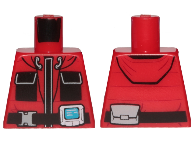 Torso Jacket with Monitor Device and Black Pockets Pattern