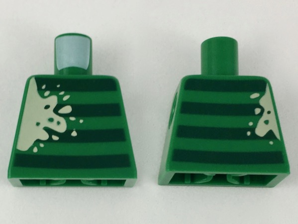 Torso Spider-Man Dark Green Stripes and Tan Splotch Pattern (Sandman)