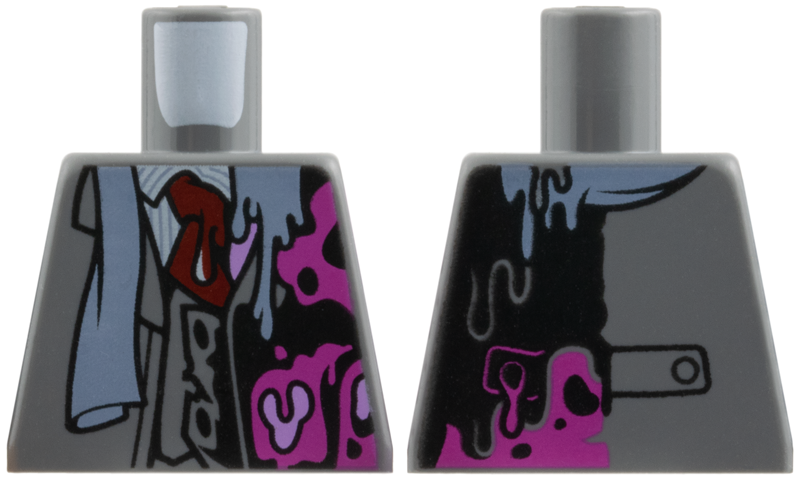 Torso Suit Jacket, Red Tie, Black and Magenta Left Side Pattern