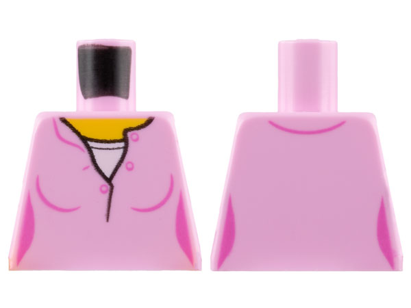 Torso Female Top with Yellow Neck and White Undershirt Pattern