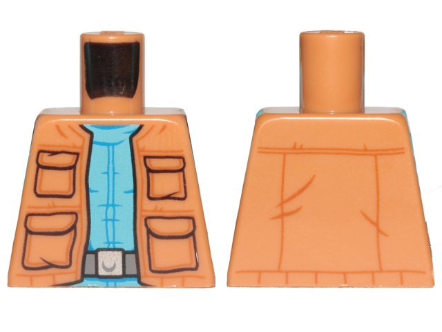 Torso SW Vest with Pockets and Medium Blue Creased Shirt with Gray Belt Pattern