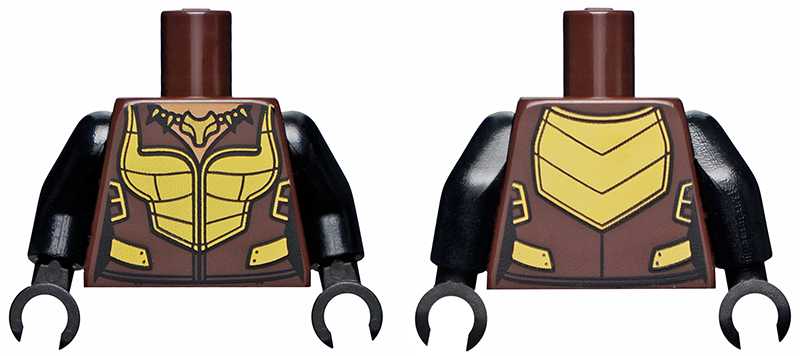 Torso Female Gold Armor with Totem Necklace Pattern (Vixen) / Black Arms / Black Hands