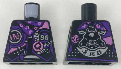 Torso Female SOG Jacket, Dark Purple Scarf, Silver and Dark Pink Details Pattern