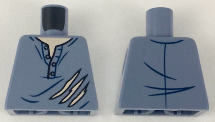 Torso Torn Henley Shirt with Light Nougat Neck Pattern