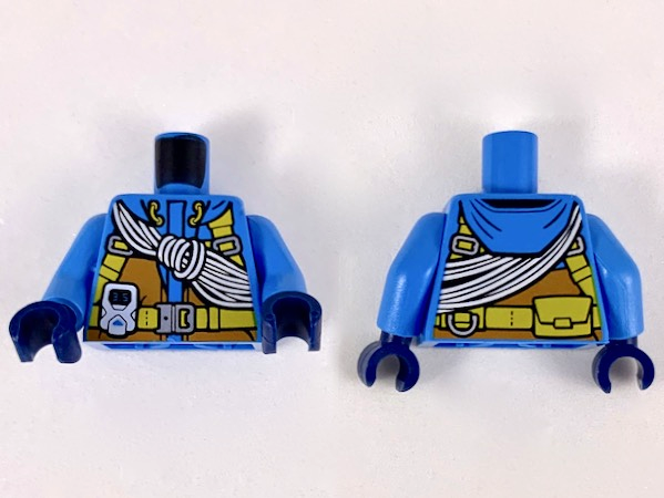 Torso Arctic Overalls (Parka) with Safety Rope Pattern / Dark Azure Arms / Dark Blue Hands