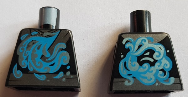 Torso Ninja Robe Silver Trim with Blue Wave Pattern