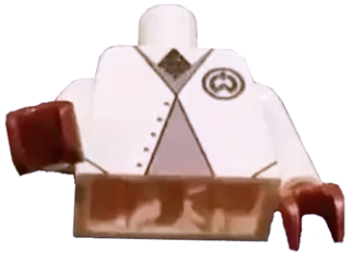 Torso Vest and Jacket with Will.i.am Logo on Front and LEGO Education Logo on Back Pattern / White Arms / Reddish Brown Hands