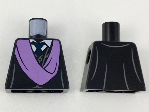 Torso Robe with Medium Lavender Sash, White Collar with Dark Blue Tie Pattern