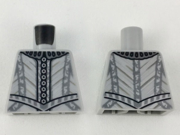 Torso Doublet Silver Collar, Buttons, and Trim Lines Pattern