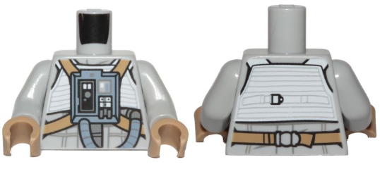 Torso SW Pilot with White Vest and Sand Blue Front Panel with Hose Pattern / Light Bluish Gray Arms / Dark Tan Hands