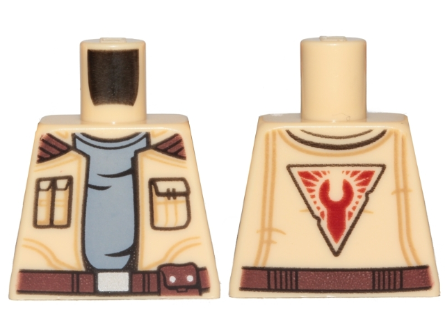 Torso SW Jacket with Pockets, Dark Brown Belt and Sand Blue Undershirt Pattern (Rowan)