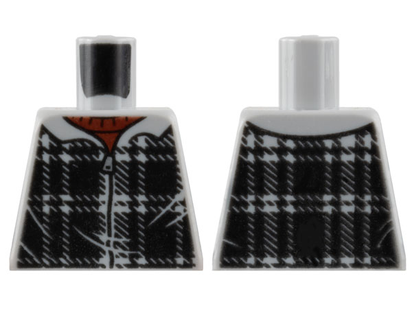 Torso Hoodie Plaid over Dark Red Shirt Pattern