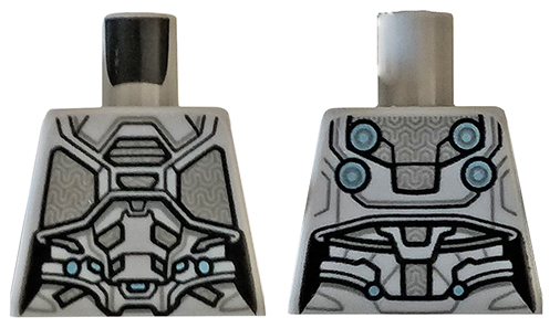 Torso Female Outline with Body Armor with Dark Bluish Gray Trim Pattern (Ghost)