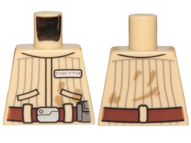 Torso SW Jacket with Vertical Stripes, Reddish Brown Belt, Badge with Alien Letters Pattern (Quarrie)