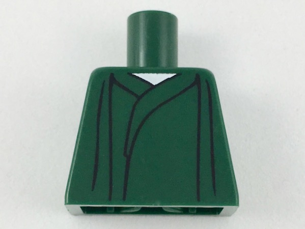 Torso Robe with Gathers, White Neck Pattern