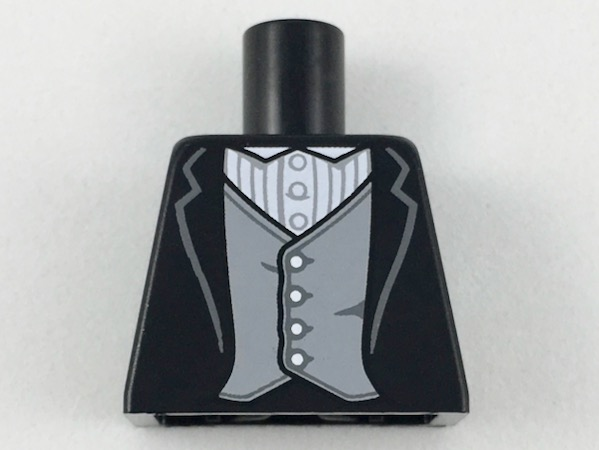 Torso Jacket, White Shirt with Pinstripes, Light Bluish Gray Vest Pattern