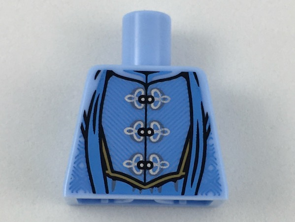 Torso Robes with 3 Silver Frog Clasps, Medium Blue Details, Medium Nougat Belt Pattern