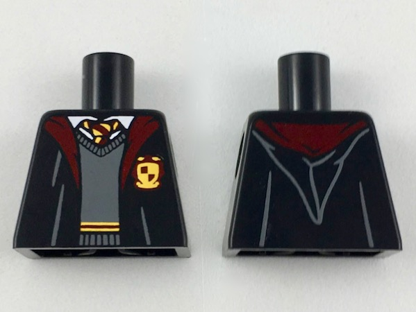 Torso Gryffindor Robe over Dark Bluish Gray Sweater, Dark Red and Bright Light Orange Tie and Trim Pattern