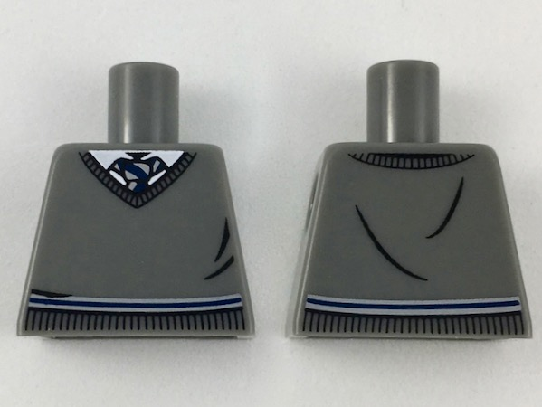 Torso Sweater with White Shirt, Dark Blue and Light Bluish Gray Tie and Trim (Ravenclaw) Pattern 1