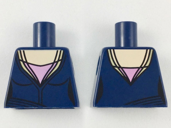 Torso Female Low-Cut Top, Light Nougat Neck and Pink Triangle Pattern