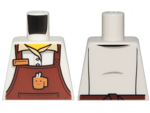 Torso Reddish Brown Apron with Cup and Name Tag Pattern