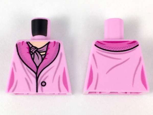 Torso Dress with Dark Pink Collar and Mauve Scarf Pattern