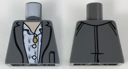 Torso Jacket with White Shirt and Gold Pendant Pattern