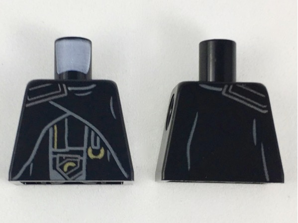 Torso Hylobon Armor with Dark Bluish Gray and Gold Details Pattern