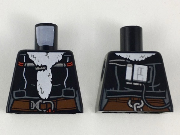 Torso Female Coat with White Fur Liner, Reddish Brown Belt with Silver Clasp Pattern