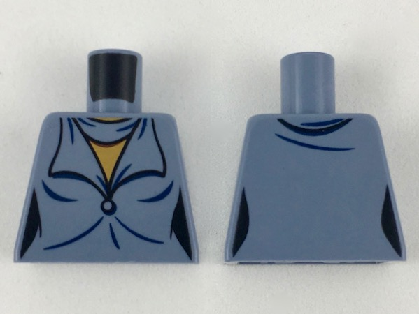 Torso Female Scarf and Dress Top with Large Lapels, Medium Nougat Neck Pattern