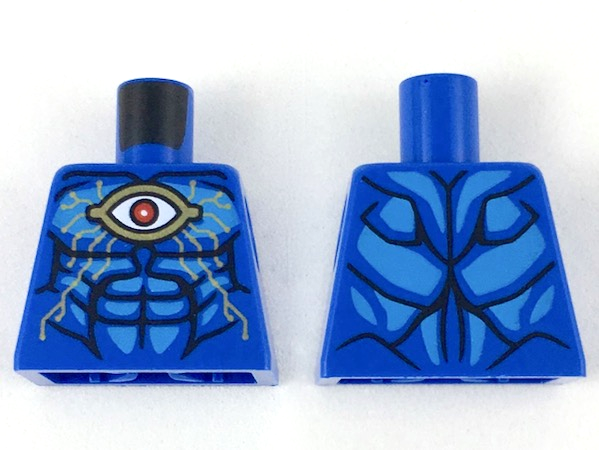 Torso Gold Eye and Circuitry, Red Iris, Dark Azure Highlights, Black Muscle Lines Pattern