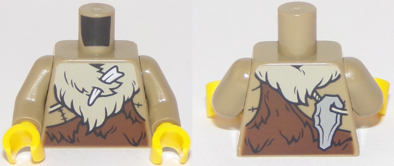Torso Animal Furs with Bone and Rock Pattern / Dark Tan Arms / Yellow Hands