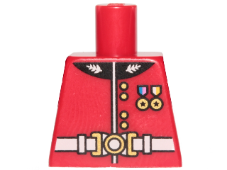 Torso Royal Guard Uniform with Gold Buttons and Black Collar, White Belt with Buckle, Medals Pattern