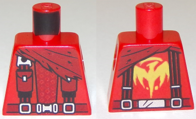 Torso Ninjago Cape, Suspenders, Pouches, Belt Buckle, Dragon Logo on Back Pattern