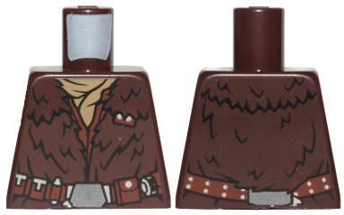 Torso SW Fur Coat, Dark Tan Scarf and Reddish Brown Belt with Silver Buckle Pattern (Han Solo)