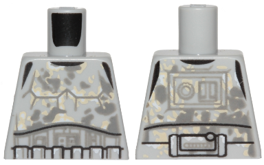 Torso SW Mimban Stormtrooper Armor with Dark Bluish Gray and Tan Dirt Stains Pattern