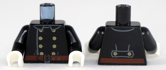 Torso Fire Uniform 8 Gold Buttons and Brown Belt Pattern / Black Arms / White Hands