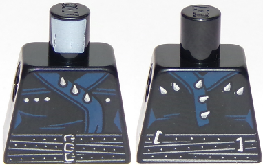 Torso Ninjago Three Belts with Dark Blue Straps with Spikes Pattern