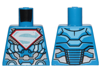 Torso Armor with Silver Superman 'S' Logo with Red Border Pattern