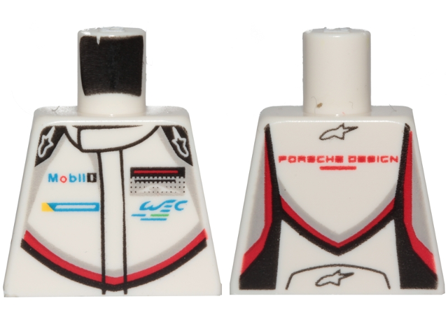 Torso Speed Champions with Mobil 1 and WEC Logo on Front, Porsche Design Logo on Back Pattern