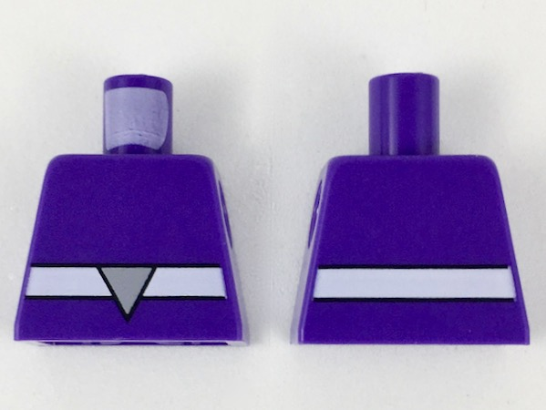 Torso with White Belt and Light Bluish Gray Triangle Buckle Pattern