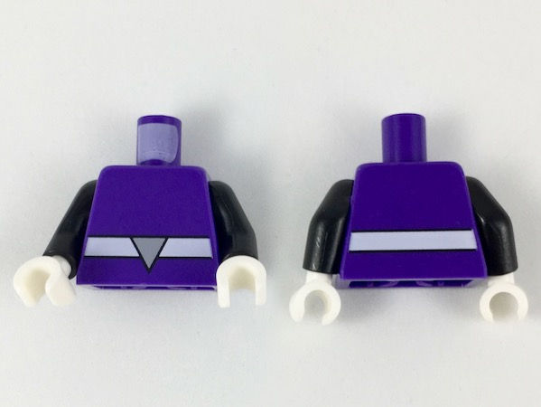 Torso with White Belt and Light Bluish Gray Triangle Buckle Pattern / Black Arms / White Hands