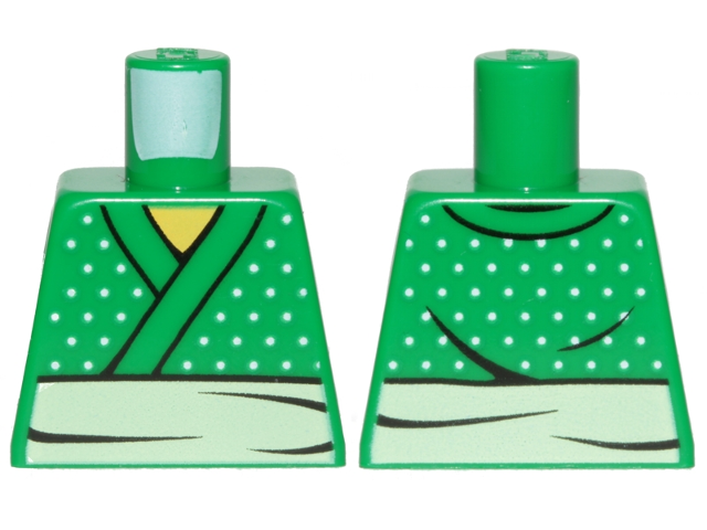 Torso Ninjago Kimono with White Belt and Dots Pattern