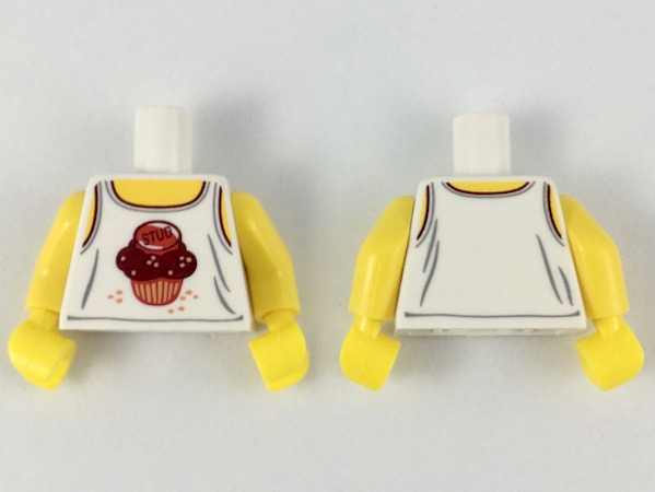 Torso Tank Top with Dark Red 'STUD' on Muffin, Yellow Neck and Shoulders Pattern / Yellow Arms / Yellow Hands