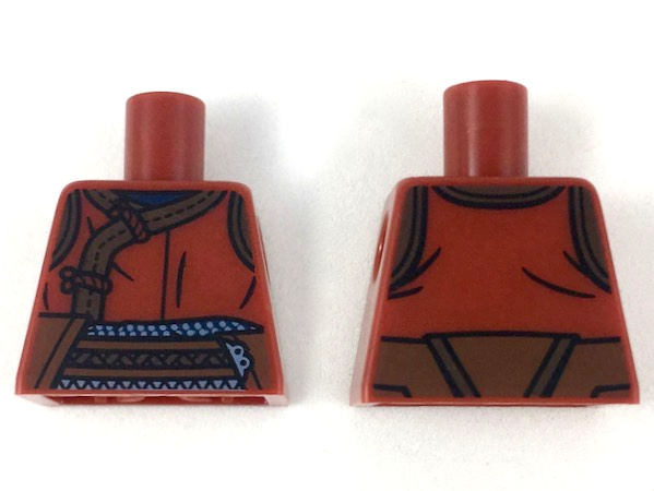 Torso Robe with Dark Brown Trim over Dark Blue Shirt, Thick Waist Sash Pattern