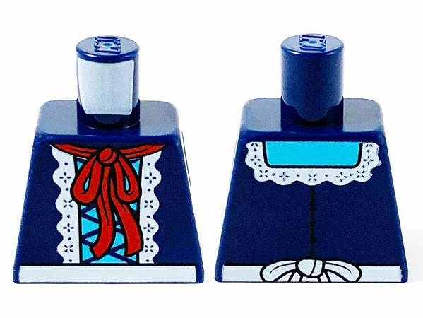 Torso Jacket with White Lace Trim and Magenta Bow Pattern