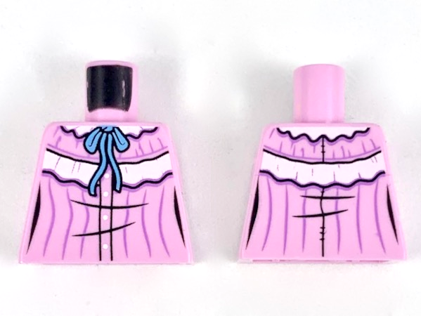 Torso Nightgown with Medium Blue Ribbon Pattern