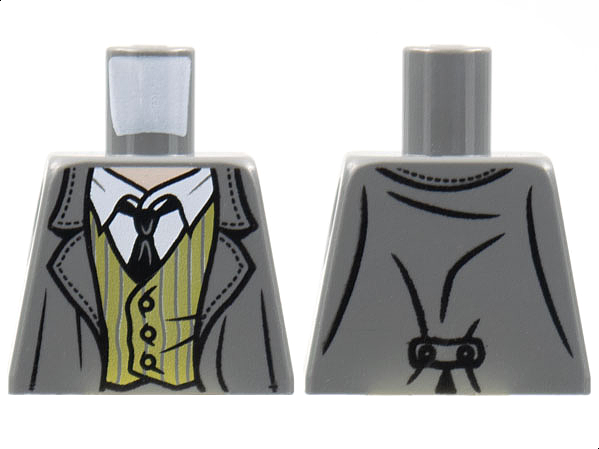 Torso Harry Potter Jacket with Olive Green Vest with Pinstripes, White Shirt with Collar, and Tie Pattern